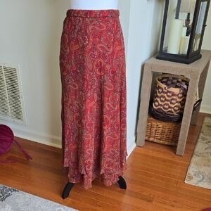 White Stag Red Paisley Maxi Skirt
